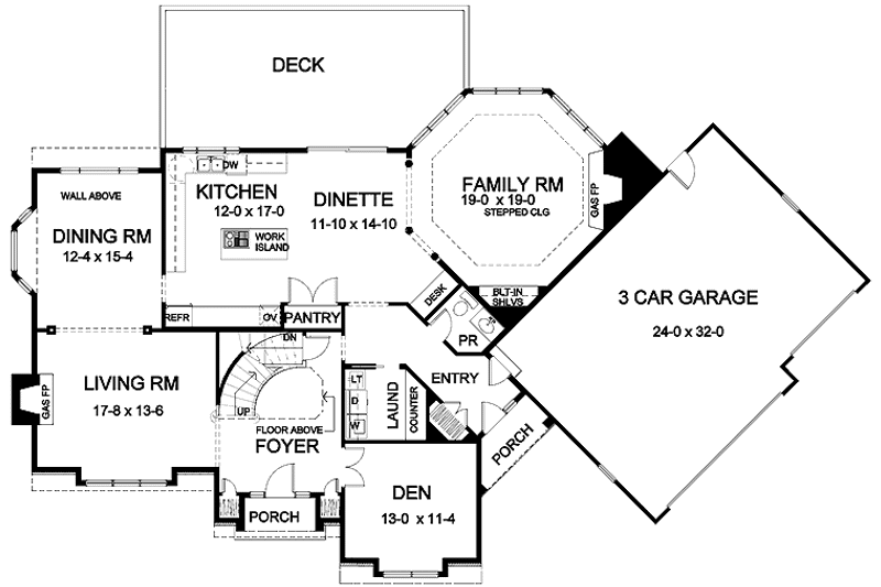 Home Plan - Floor Plan - Main Floor for Country House Plan #328-431 - 4 bed, 3.5 bath