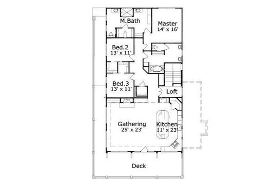 Floor Plan - Upper Floor for Bungalow House Plan #411-694 - 3 bed, 3 bath