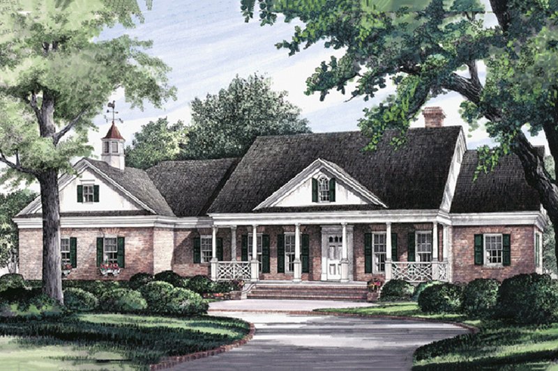 House Plan Design - Southern style home, front elevation