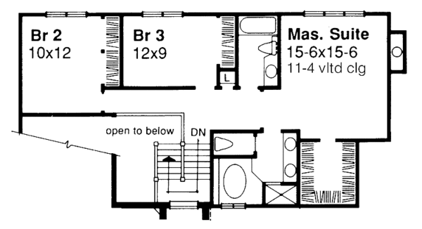 Architectural House Design - Traditional Floor Plan - Upper Floor Plan #320-730