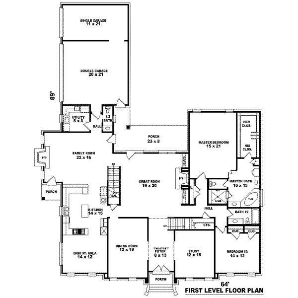 Colonial Floor Plan - Main Floor Plan #81-1641