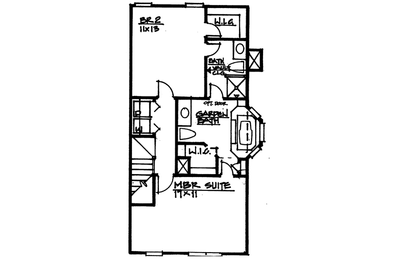 Home Plan - Floor Plan - Upper Floor for Traditional House Plan #30-252 - 2 bed, 2.5 bath