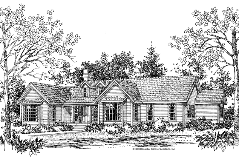 House Blueprint - Ranch Exterior - Front Elevation Plan #929-161