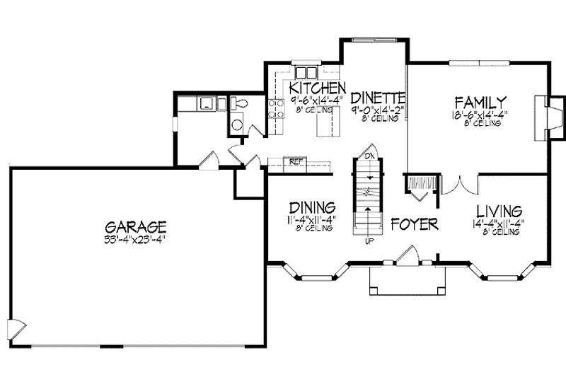 Home Plan - Floor Plan - Main Floor for Tudor House Plan #51-744 - 3 bed, 2.5 bath