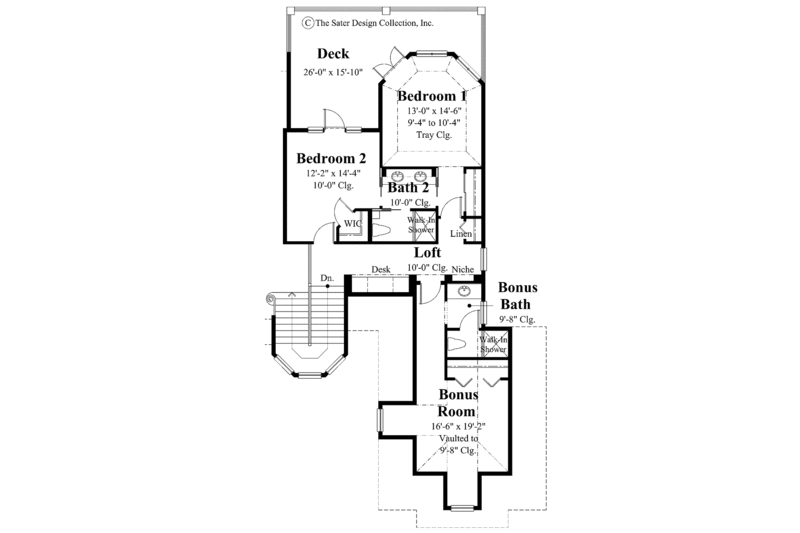 Dream House Plan - Floor Plan - Upper Floor for Mediterranean House Plan #930-297 - 3 bed, 3.5 bath