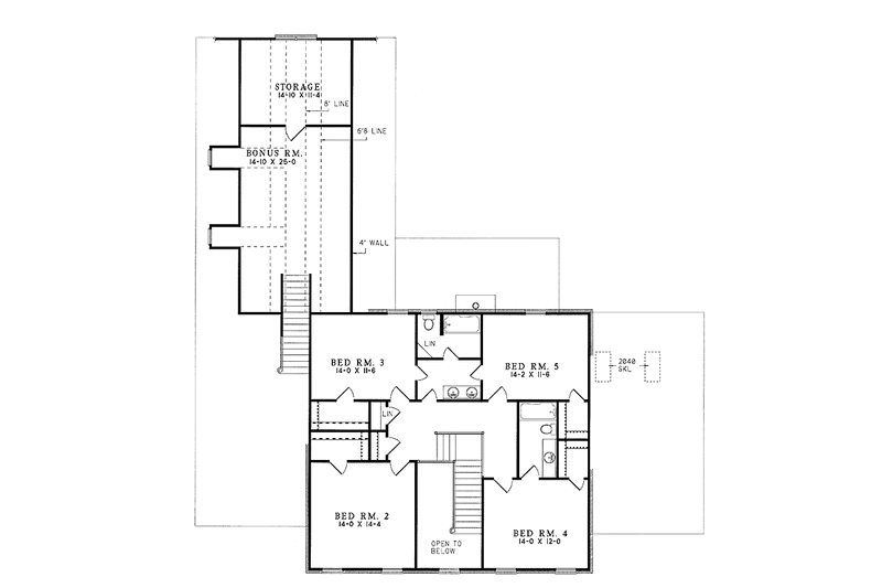 Home Plan - Floor Plan - Upper Floor for Classical House Plan #17-2618 - 5 bed, 3.5 bath