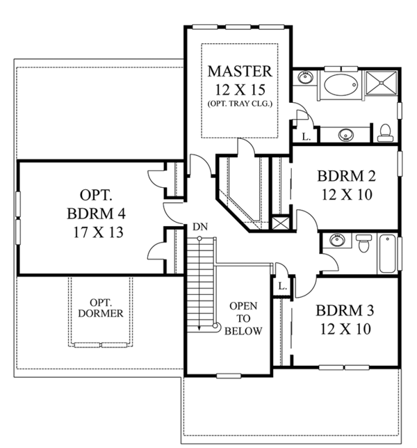Home Plan - Colonial Floor Plan - Upper Floor Plan #1053-67