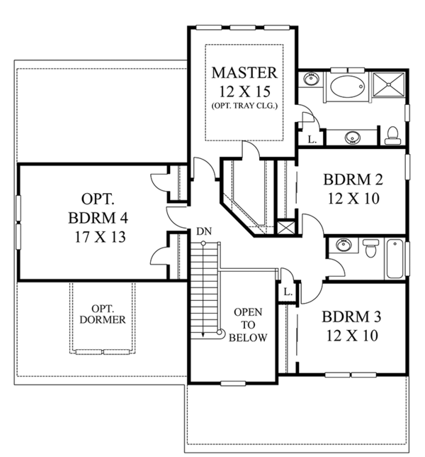 Dream House Plan - Colonial Floor Plan - Upper Floor Plan #1053-67