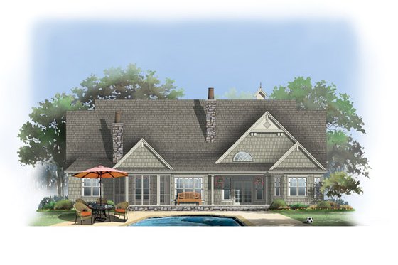 Exterior - Rear Elevation 3 for Craftsman House Plan #929-905 - 4 bed, 4 bath