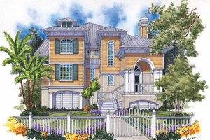 Mediterranean Exterior - Front Elevation Plan #930-128