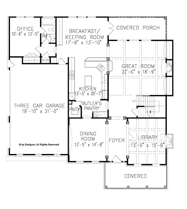House Design - Country Floor Plan - Main Floor Plan #54-360