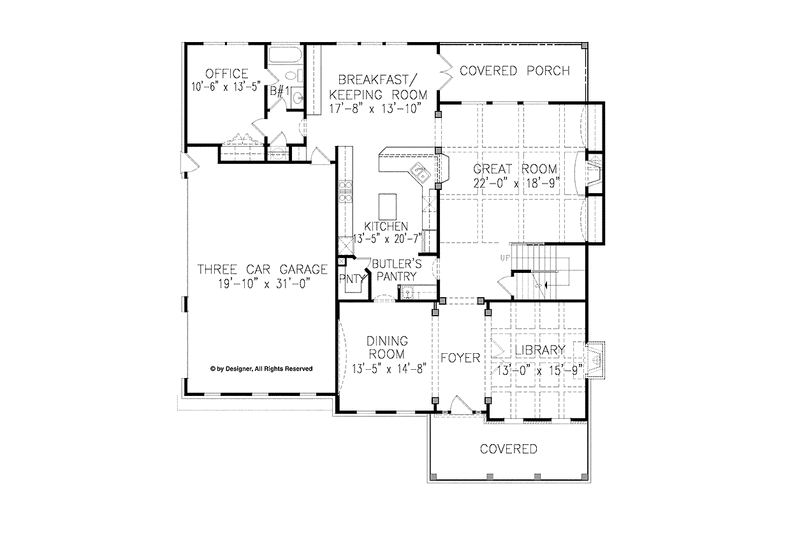 Home Plan - Floor Plan - Main Floor for Country House Plan #54-360 - 5 bed, 3.5 bath