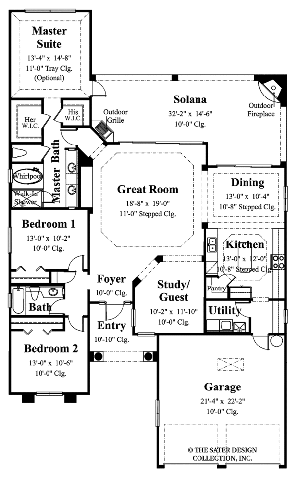 Mediterranean Floor Plan - Main Floor Plan #930-388