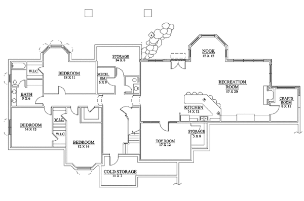Dream House Plan - Country Floor Plan - Lower Floor Plan #945-61