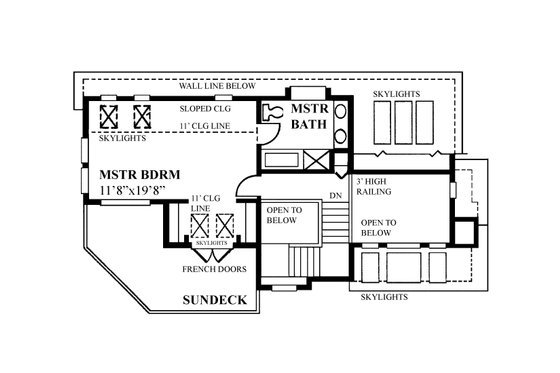 Floor Plan - Upper Floor for Cabin House Plan #118-171 - 2 bed, 2 bath