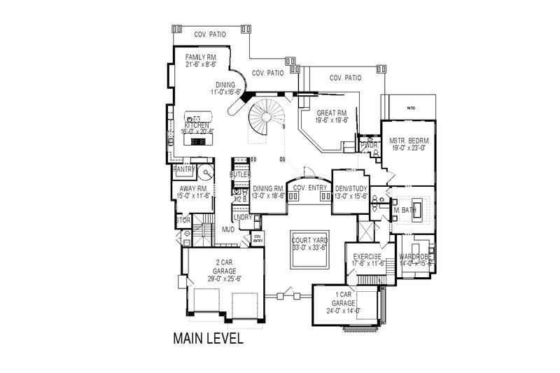 Dream House Plan - Floor Plan - Main Floor for Modern House Plan #920-71 - 6 bed, 7 bath