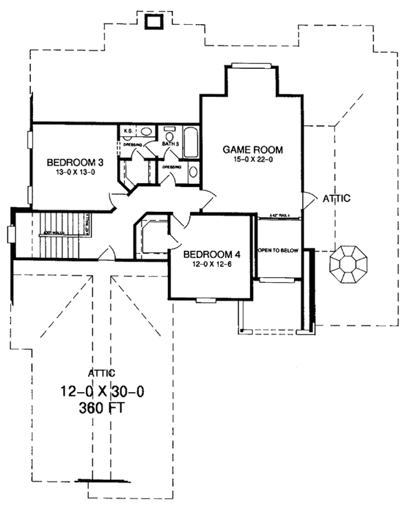 House Plan Design - Traditional Floor Plan - Upper Floor Plan #952-92