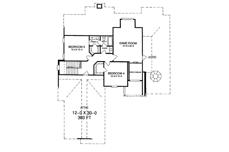 House Design - Floor Plan - Upper Floor for Traditional House Plan #952-92 - 4 bed, 3 bath
