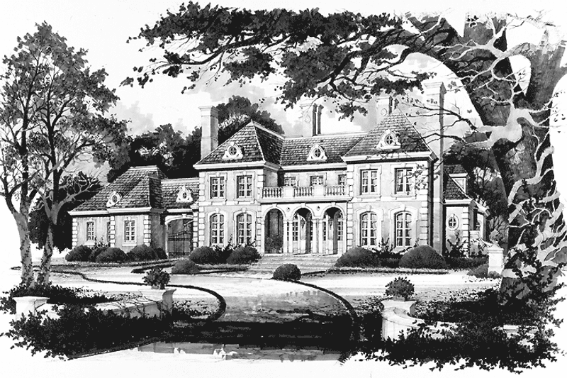 Home Plan - Exterior - Front Elevation 3 for Classical House Plan #429-145 - 4 bed, 3 bath
