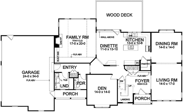 Home Plan - Traditional Floor Plan - Main Floor Plan #328-461