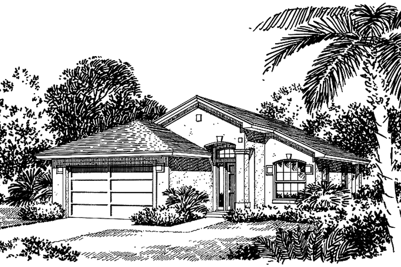 Home Plan - Mediterranean Exterior - Front Elevation Plan #417-731
