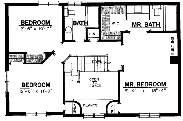 Architectural House Design - European Floor Plan - Upper Floor Plan #1016-32