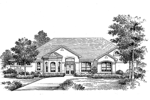 Dream House Plan - Mediterranean Exterior - Front Elevation Plan #999-17