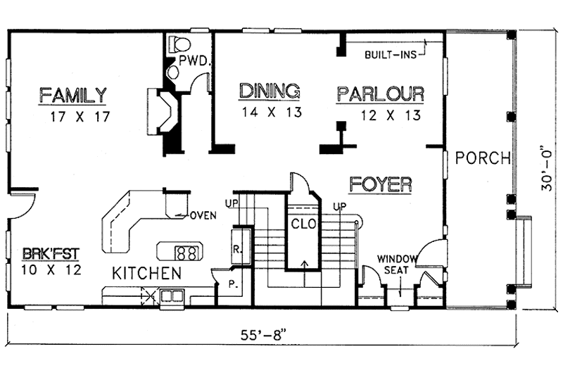 Architectural House Design - Floor Plan - Main Floor for Country House Plan #974-16 - 3 bed, 2.5 bath