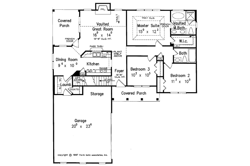Architectural House Design - Floor Plan - Main Floor for Country House Plan #927-243 - 3 bed, 2 bath