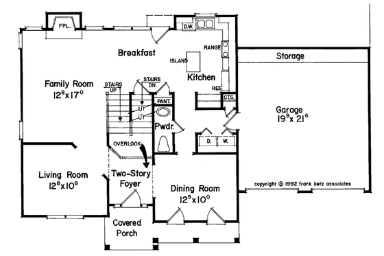 Floor Plan - Main Floor for Mediterranean House Plan #927-57 - 3 bed, 2.5 bath