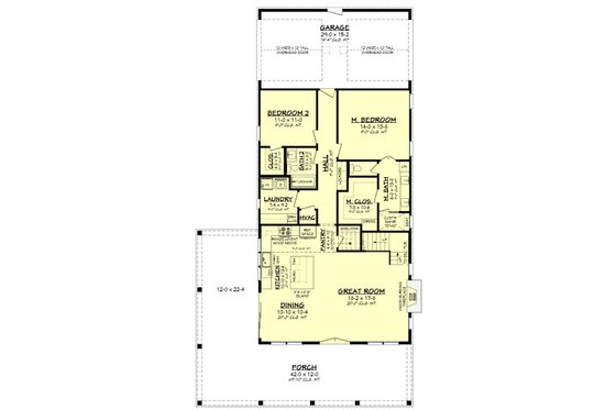 Floor Plan - Main Floor for Barndominium House Plan #430-337 - 4 bed, 3 bath