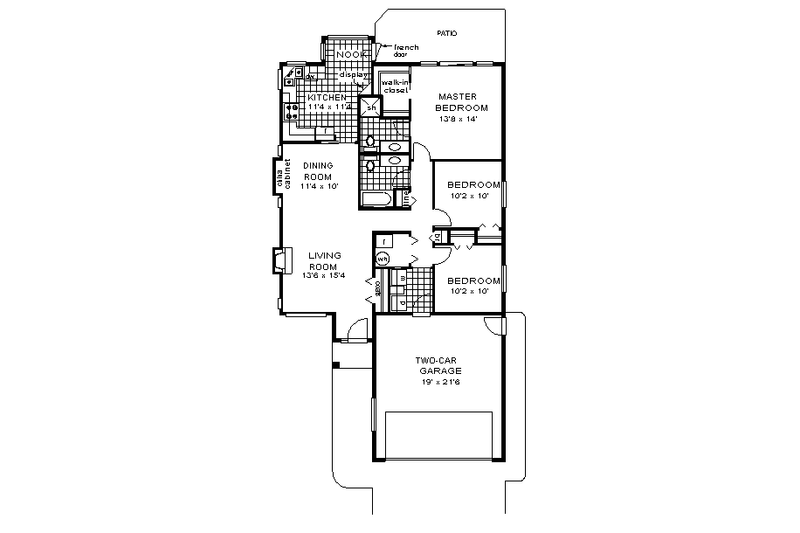 House Plan Design - Floor Plan - Main Floor for Ranch House Plan #18-136 - 3 bed, 2 bath