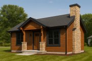 Craftsman Style House Plan - 1 Beds 1 Baths 720 Sq/Ft Plan #112-292 Exterior 