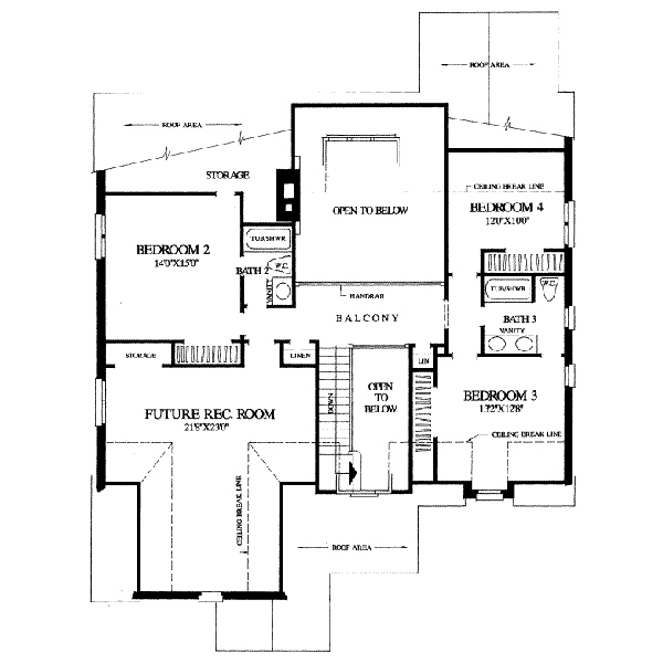 European Floor Plan - Upper Floor Plan #137-168