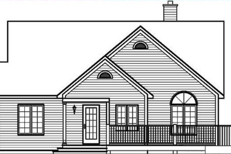 Home Plan - Exterior - Rear Elevation for Traditional House Plan #23-454 - 2 bed, 1 bath