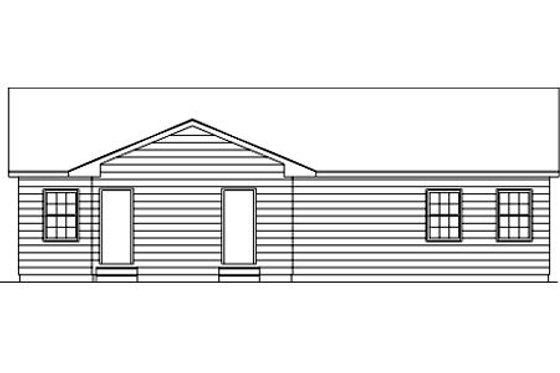Exterior - Rear Elevation for Ranch House Plan #57-160 - 3 bed, 2 bath