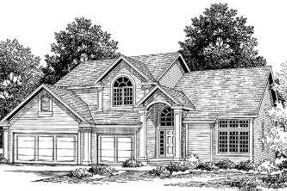 Exterior - Front Elevation for Traditional House Plan #334-108 - 3 bed, 2.5 bath