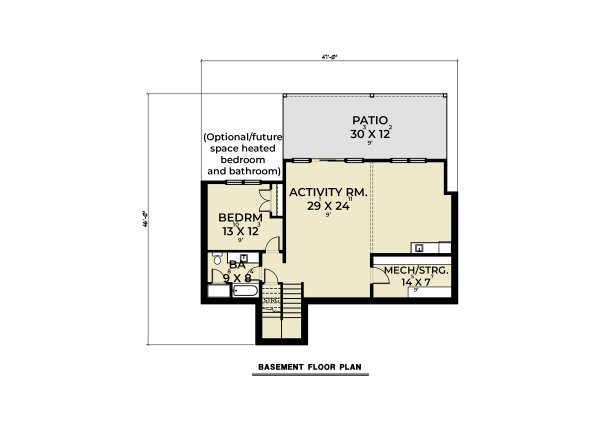 House Design - Farmhouse Floor Plan - Lower Floor Plan #1070-171