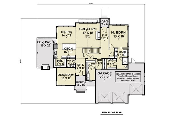 House Design - Farmhouse Floor Plan - Main Floor Plan #1070-139