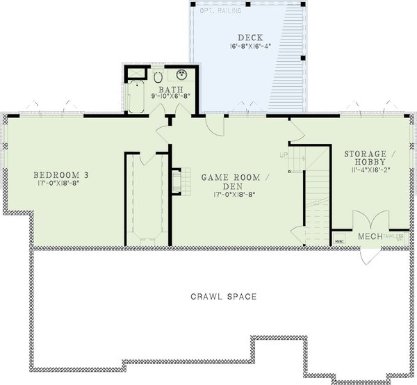 Architectural House Design - Craftsman Floor Plan - Lower Floor Plan #923-342