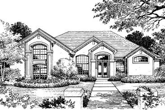Exterior - Front Elevation for European House Plan #417-233 - 4 bed, 3.5 bath