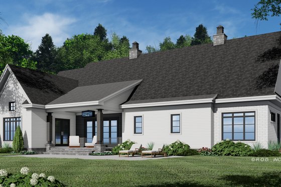 Exterior - Rear Elevation 2 for Farmhouse House Plan #51-1221 - 4 bed, 3 bath