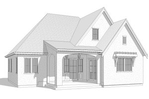 Exterior - Rear Elevation for European House Plan #1114-65 - 3 bed, 2.5 bath
