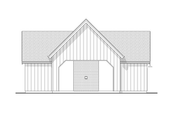 Exterior - Rear Elevation for Farmhouse House Plan #1114-99, 0.5 bath