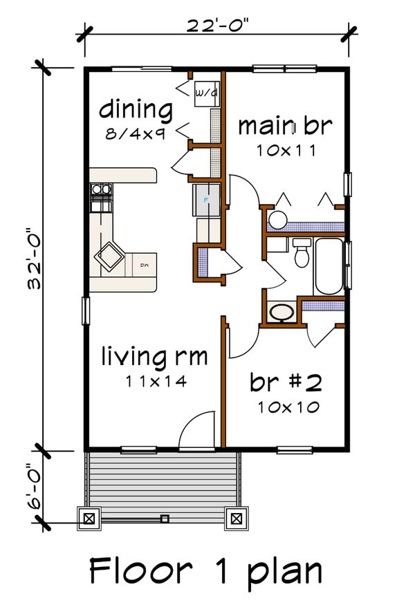 Craftsman Floor Plan - Main Floor Plan #79-101