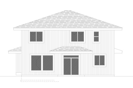 Exterior - Rear Elevation for Traditional House Plan #112-214 - 4 bed, 2.5 bath