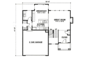 European Style House Plan - 3 Beds 2 Baths 1926 Sq/Ft Plan #67-854 