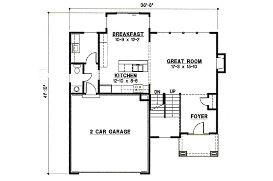 Floor Plan - Main Floor for European House Plan #67-854 - 3 bed, 2 bath
