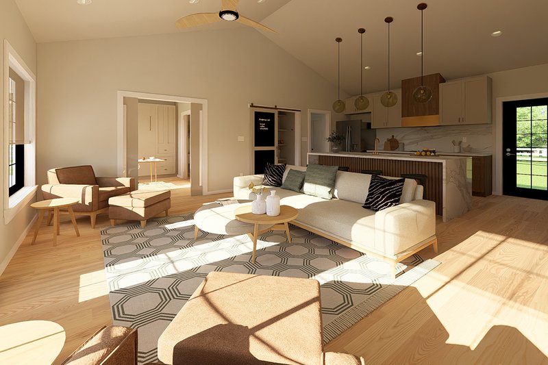 Dream House Plan - Interior - Family Room for Farmhouse House Plan #126-297 - 2 bed, 2 bath