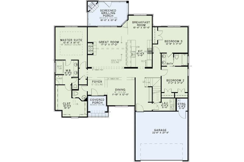 Dream House Plan - Floor Plan - Main Floor for European House Plan #17-2488 - 3 bed, 2.5 bath